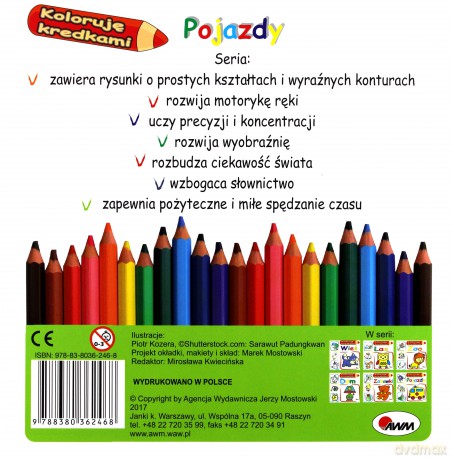 Koloruję kredkami. Pojazdy - Mirosława Kwiecińska [KSIĄŻKA]