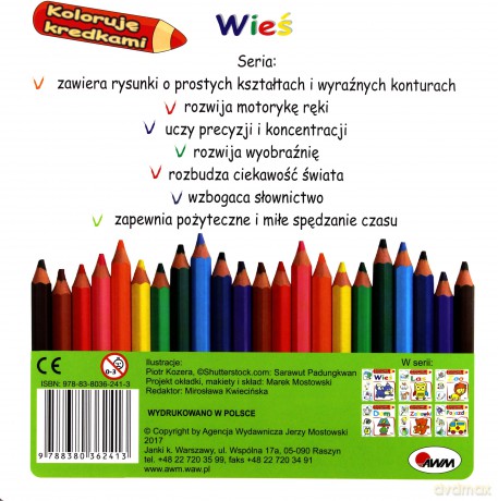 Koloruję kredkami. Wieś - Mirosława Kwiecińska [KSIĄŻKA]