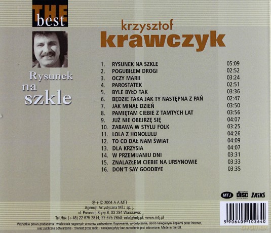 Krzysztof Krawczyk: The Best - Rysunek Na Szkle [CD]
