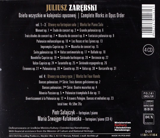 Juliusz Zarębski Complet Works in Opus Order [4CD]