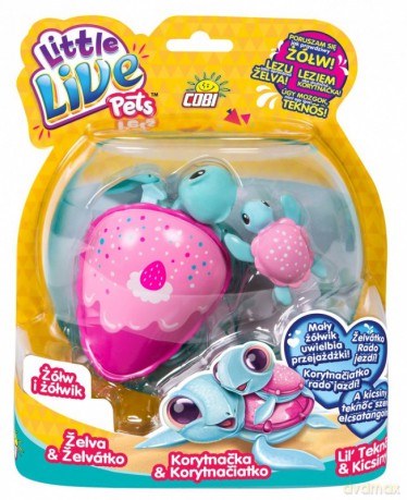 LITTLE LIVE PETS Żołw i Żółwik, Różowo-zielony [FIGURKA]