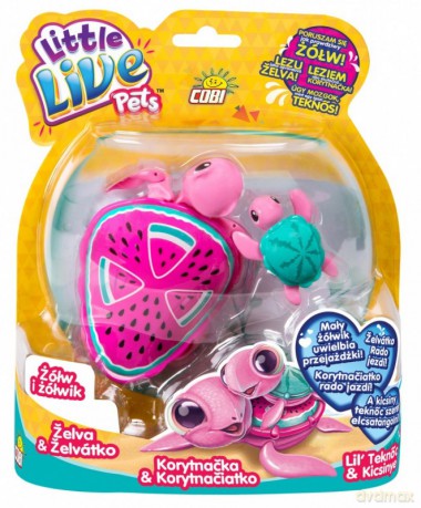 LITTLE LIVE PETS Żółw i żółwik, Różowy [FIGURKA]