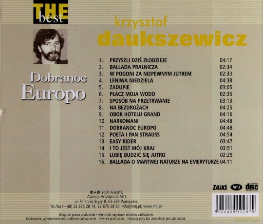 Krzysztof Daukszewicz: The Best - Dobranoc Europo [CD]