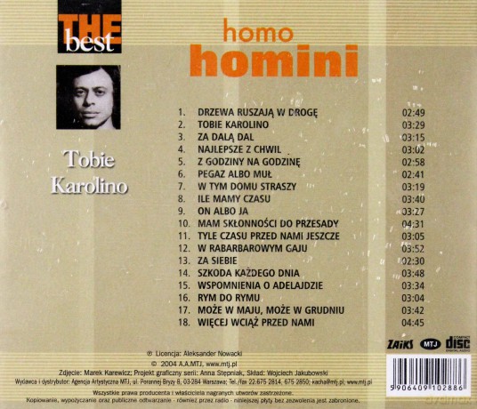Homo Homini: The Best - Tobie Karolino [CD]