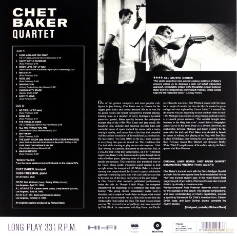 Chet Baker Quartet: Chet Baker Quartet Feat. Russ Freeman [Winyl]
