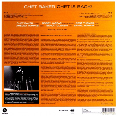 Chet Baker: Chet Is Back [Winyl]