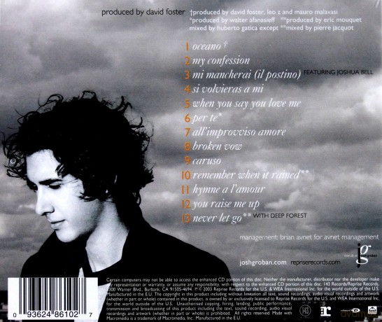 Josh Groban: Closer [CD]