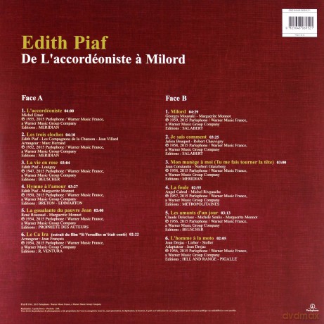 Edith Piaf: De Laccordeoniste A Milord [Winyl]