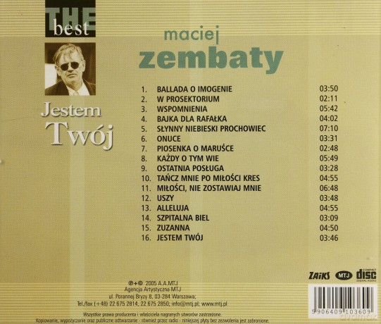 Maciej Zembaty: The Best - Jestem Twój [CD]