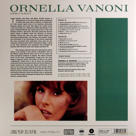 Ornella Vanoni: Debut Album + 2 Bonus Tracks (Deluxe Gatefold Edition) [Winyl]