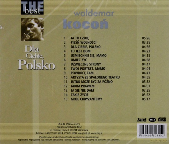 Waldemar Kocoń: The Best - Dla Ciebie Polsko [CD]