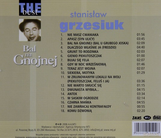 Stanisław Grzesiuk: The Best - Bal Na Gnojnej  [CD]
