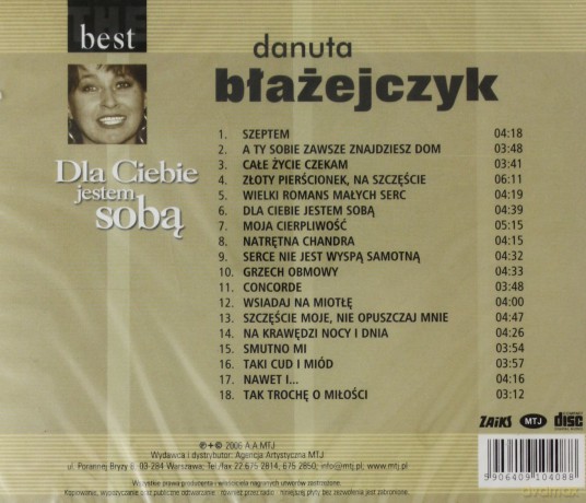 Danuta Błażejczyk: The Best - Dla Ciebie Jestem Sobą [CD]