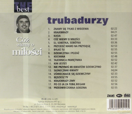 Trubadurzy: The Best - Cóż Wiemy O Miłości [CD]