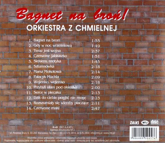 Orkiestra Z Chmielnej: Bagnet na broń [CD]