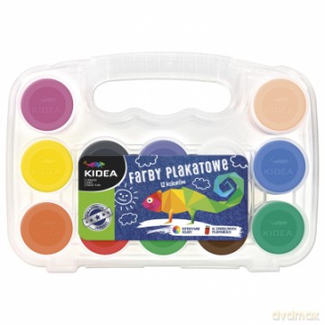 Farby plakatowe 12 kolorów x 20 ml w etui