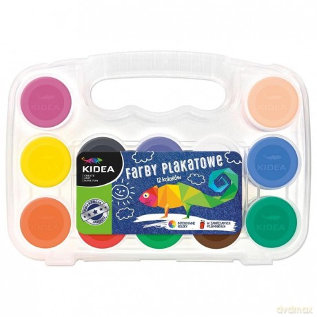 Farby plakatowe 12 kolorów x 20 ml w etui