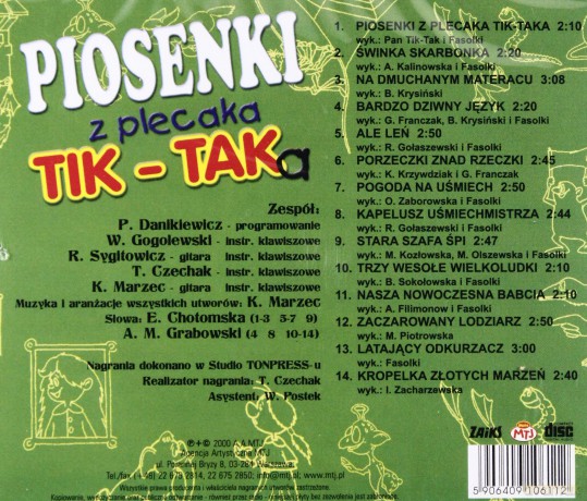 Tik-Tak: Piosenki z plecaka Tik-Taka [CD]