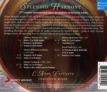 L'Arpa Festante: Splendid Harmony - 17th Century Instrumental Music by Students of Heinrich Schütz [CD]