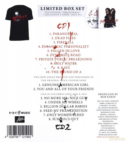 Alice Cooper: Paranormal + T-shirt XL (digipack) [2CD]
