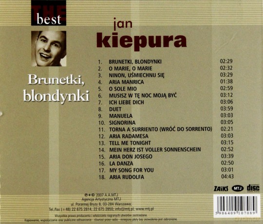 Jan Kiepura: The Best - Brunetki, Blondynki [CD]