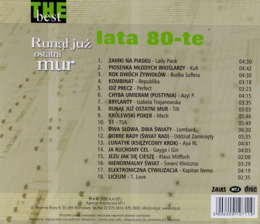 The Best - Lata 80-Te - Runął Już Ostatni Mur [CD]
