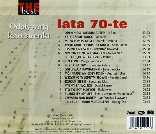 The Best - Lata 70-Te - Odpływaja Kawiarenki [CD]
