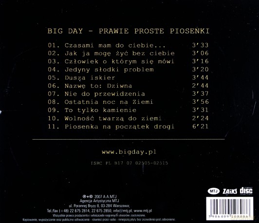Big Day: Prawie proste piosenki [CD]