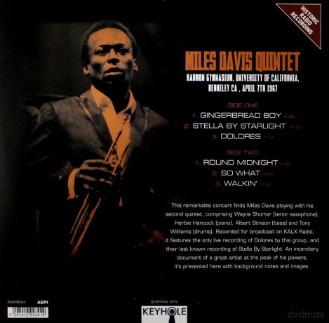 Miles Davis Quintet: Harmon Gymnasium. Berkeley Ca. April 7th 1967 [Winyl]