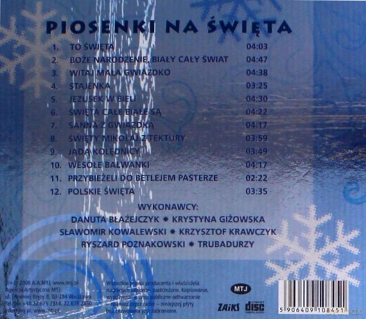 Piosenki na święta [CD]