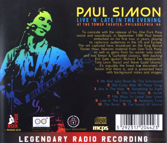 Paul Simon: Live At Late In The Evening At The Tower Theater. Philadelphia [CD]