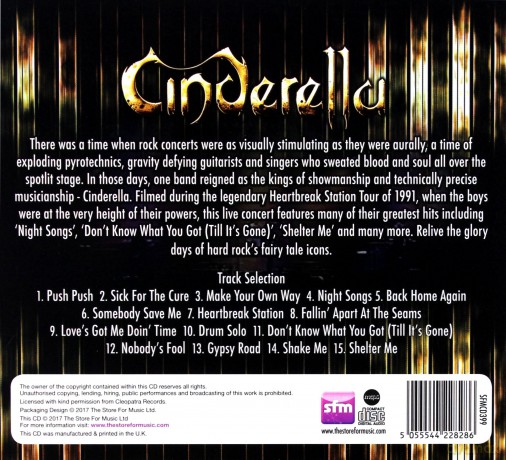 Cinderella: Live From London [CD]