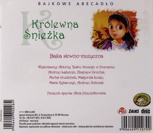 Aktorzy Teatru Nowego W Poznaniu: Królewna Śnieżka [CD]