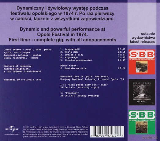 SBB: Live In Opole 1974 - Rock Przez Cały Rok [CD]