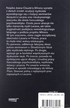 Dzieło jasne. Lacan, nauka, filozofia - Jean-Claude Milner [KSIĄŻKA]
