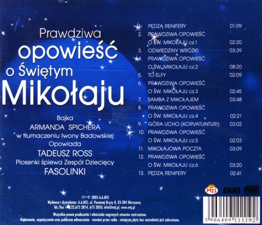 Bajki: Prawdziwa opowieść o Św. Mikołaju [CD]