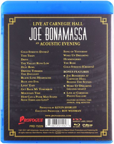 Joe Bonamassa: Live At Carnegie Hall – An Acoustic Evening [Blu-Ray]