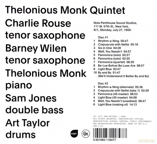 Thelonius Monk: Les Liaisons Dangereuses 1960 (digipack) [2CD]