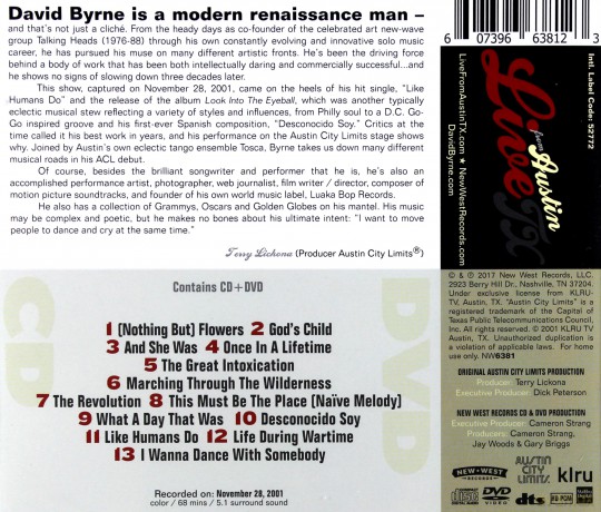 David Byrne: Live From Austin TX [CD]+[DVD]