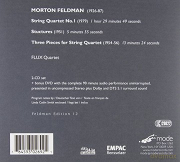 FLUX Quartet: Morton Feldman: String Quartet No.1, Structures, Three Pieces - Feldman Edition 12 [3CD]