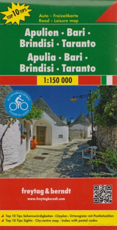 Apulien Bari Brindisi Taranto mapa 1:150 000