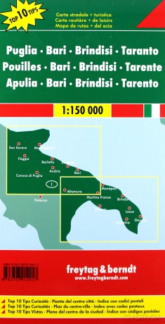 Apulien Bari Brindisi Taranto mapa 1:150 000