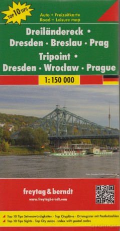 Drezno Wrocław Praga mapa 1:150 000