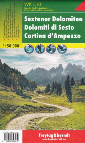Sextener Dolomiten Cortina D'Ampezzo mapa 1:50 000