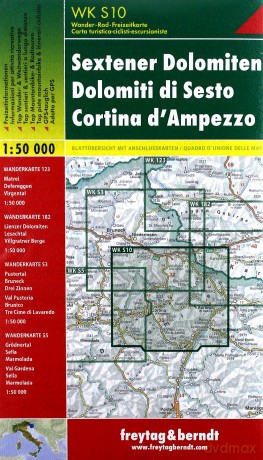 Sextener Dolomiten Cortina D'Ampezzo mapa 1:50 000