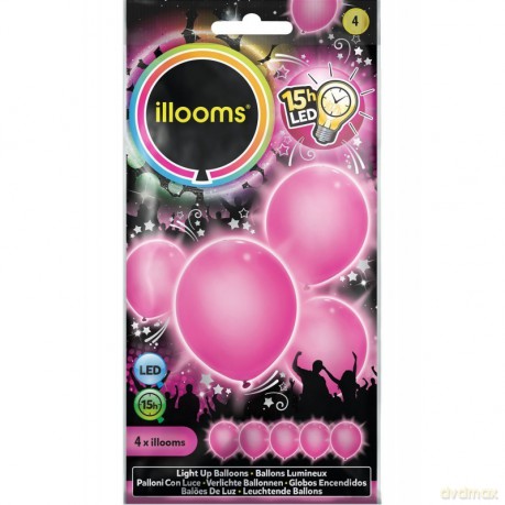 BALONY LED Różowe 4pak