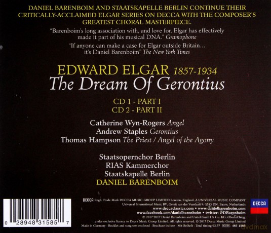 Daniel Barenboim: Elgar The Dream Of Gerontius [2CD]