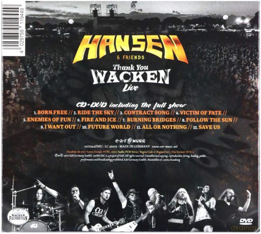Kai Hansen: Thank You Wacken (digipack) [DVD]+[CD]