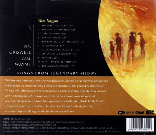 Miss Saigon (The World Of Musicals) soundtrack [CD]