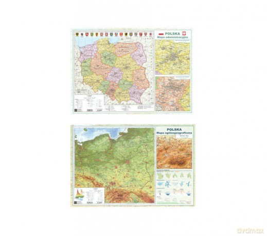 Administracyjna mapa Polski. Ścienna